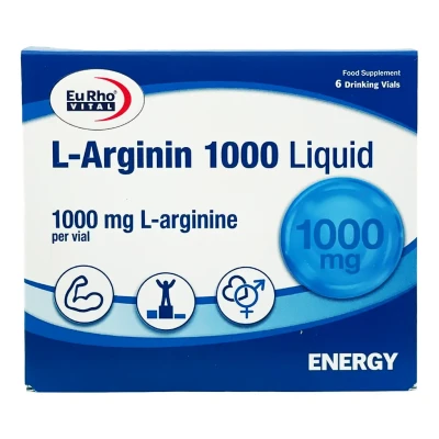 ویال ال آرژینین مایع 1000 میلی‌گرم یوروویتال 6 عددی