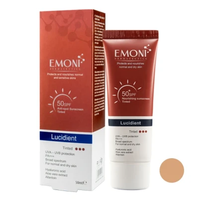 کرم ضد آفتاب رنگی امونی درماسیو تیکس برای پوست‌های نرمال تا خشک SPF 50