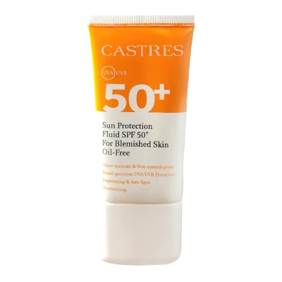 فلوئید ضد آفتاب بی‌رنگ کاسترز مناسب پوست دارای لک SPF 5