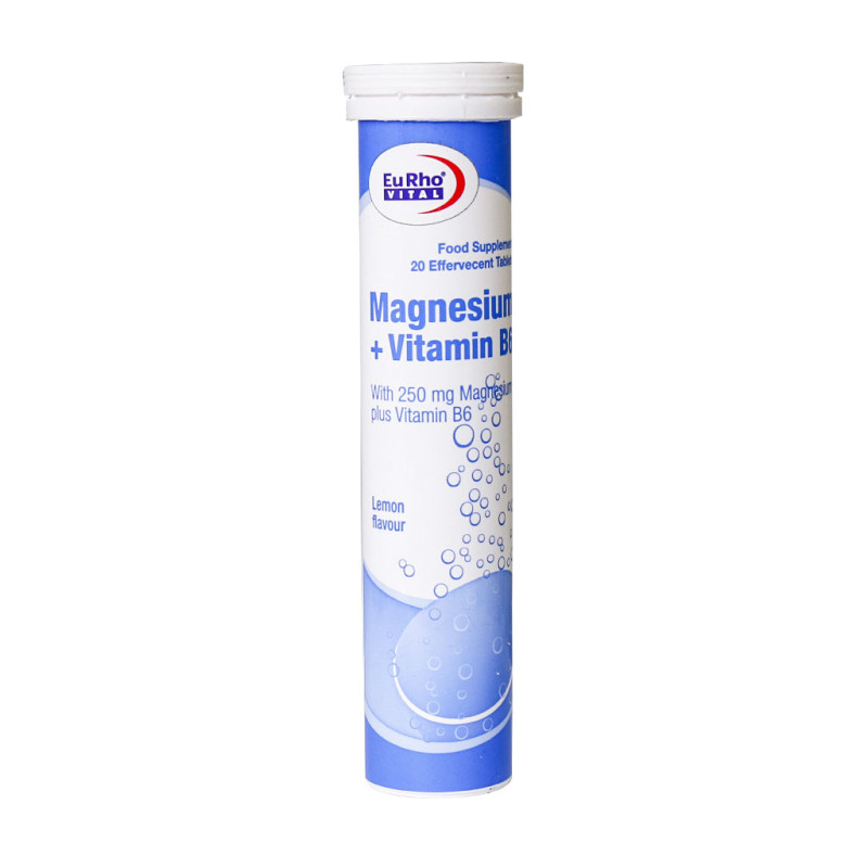 قرص جوشان منیزیم پلاس ویتامین B6 یوروویتال 20 عددی