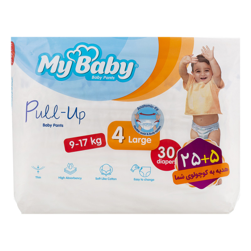 پوشک شورتی کودک پول آپ سایز 4 مای بیبی 30 عددی