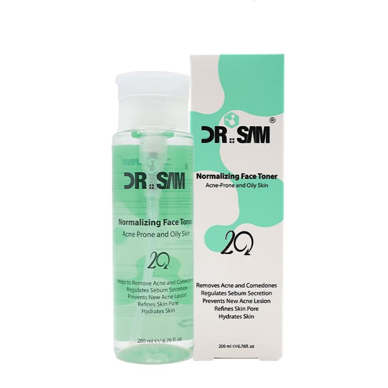 تونر متعادل کننده پوست های چرب و آکنه دار دکتر سام 200 میلی‌لیتر