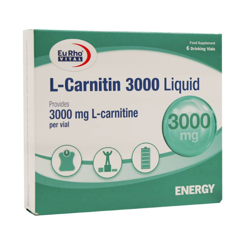 ویال خوراکی ال کارنیتین 3000 میلی گرم یوروویتال 6 عدد