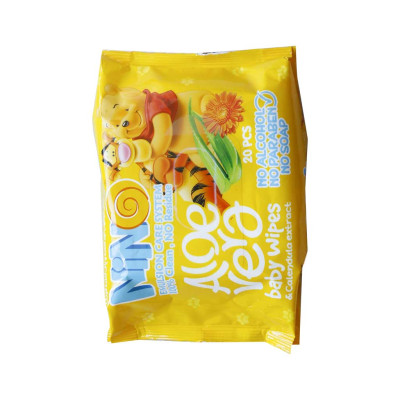 دستمال مرطوب نرم کننده و پاک کننده کودک نینو 20 عددی