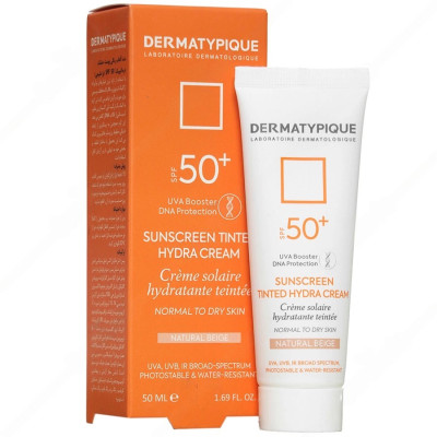کرم ضد آفتاب هیدرا بژ طبیعی پوست خشک SPF50 درماتیپیک 50 میلی لیتری