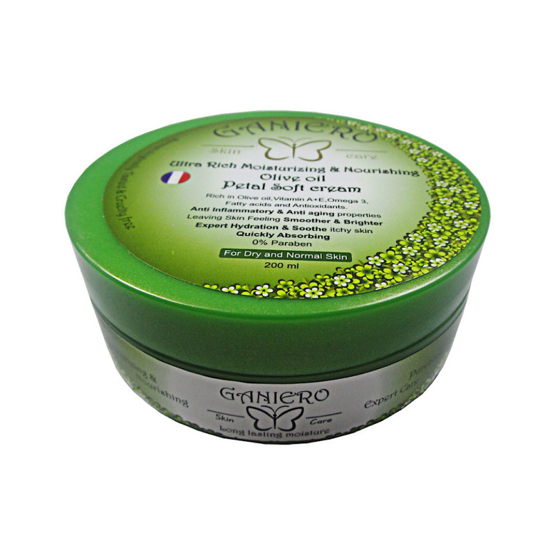کرم مرطوب کننده و ترمیم کننده پوست روغن زیتون گانیرو 200 میلی لیتری