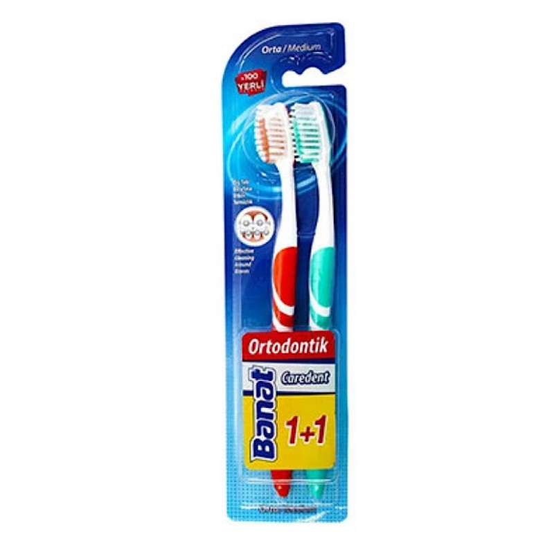 مسواک بزرگسال برس متوسط دوقلو مدل Care Dent بنات