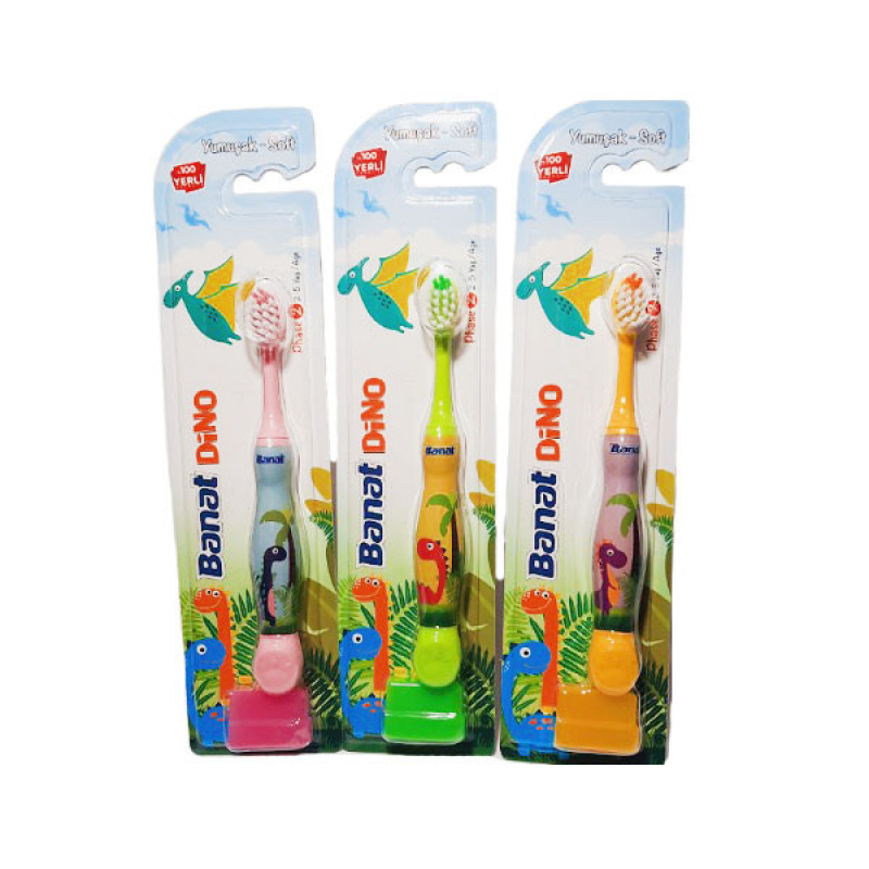 مسواک کودک برس نرم مدل Dino بنات