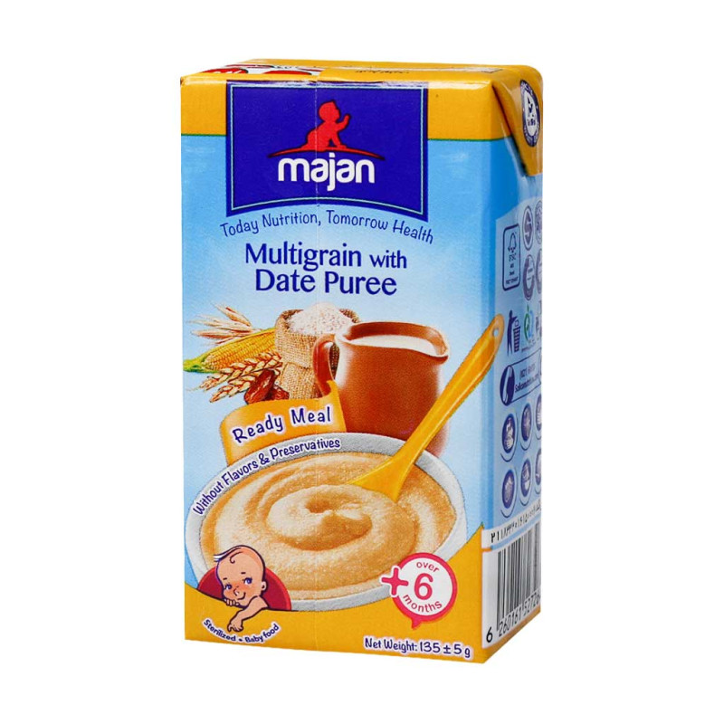 غذای کودک پوره چند غله با خرما ماجان کاله 135 گرمی