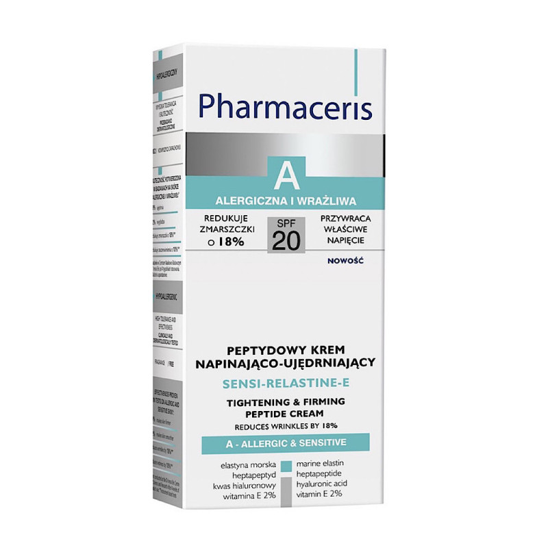 پپتید کرم سفت کننده پوست حساس مدل Sensi Relastine E با SPF20 فارماسریز 50 میلی لیتری