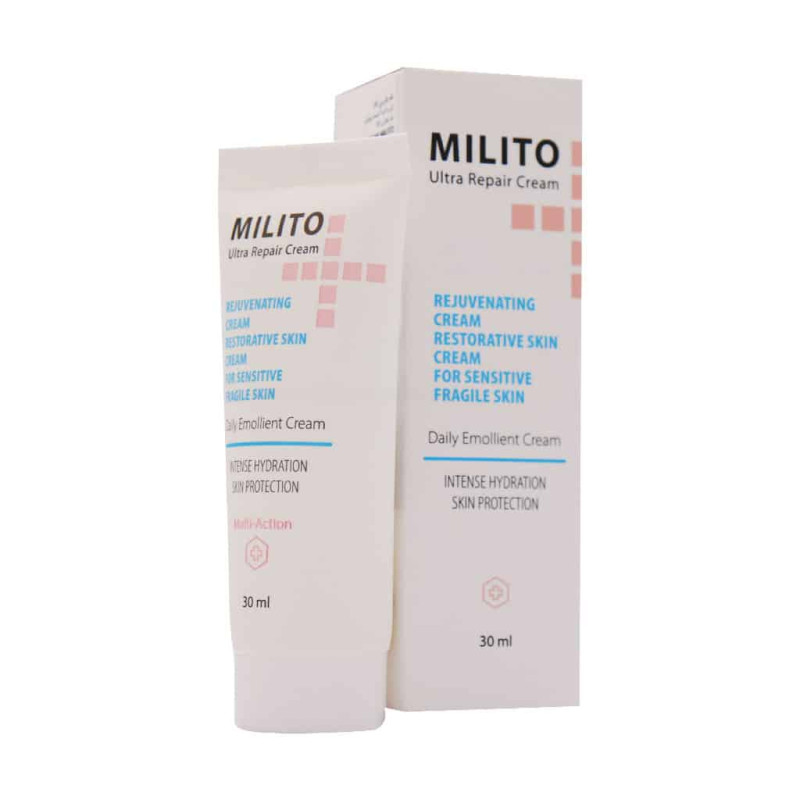 کرم ترمیم کننده و جوان کننده پوست حساس میلیتو 75 میلی لیتری