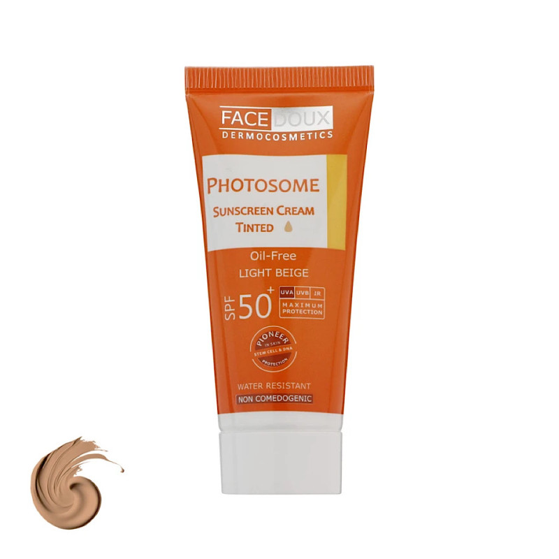 کرم ضد آفتاب بژ روشن پوست چرب فاقد چربی مدل Photosome با SPF50 فیس دوکس 40 میلی لیتری