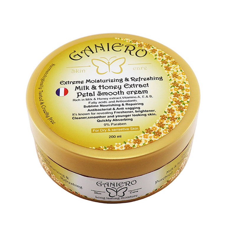 کرم مرطوب کننده و نرم کننده پوست خشک شیر و عسل گانیرو 200 میلی لیتری
