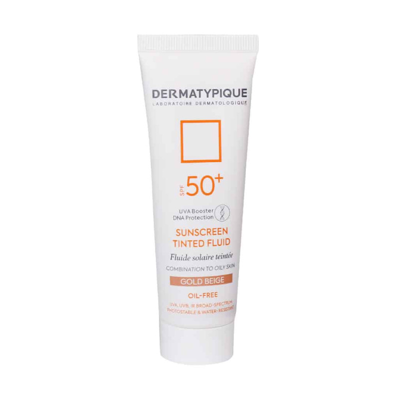 فلویید ضد آفتاب بژ طلایی پوست چرب +SPF50 درماتیپیک 50 میلی لیتری