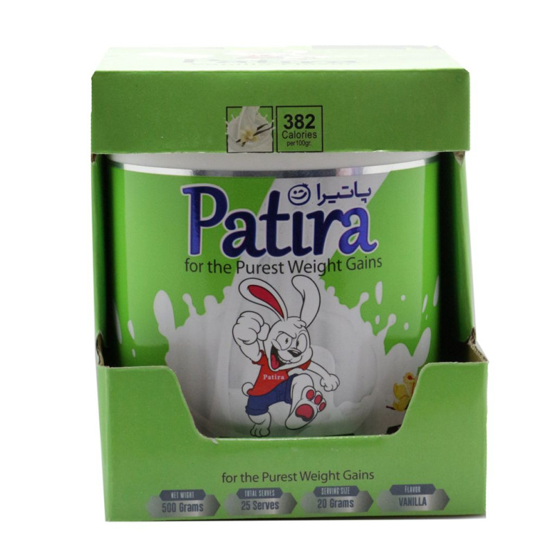 پودر افزایش وزن وانیلی کودکان پاتیرا 500 گرمی