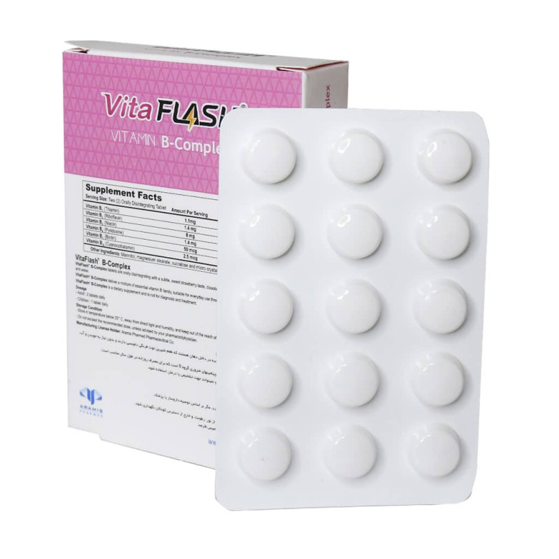 قرص جویدنی ویتامین B ویتافلش آرامیس 30 عددی