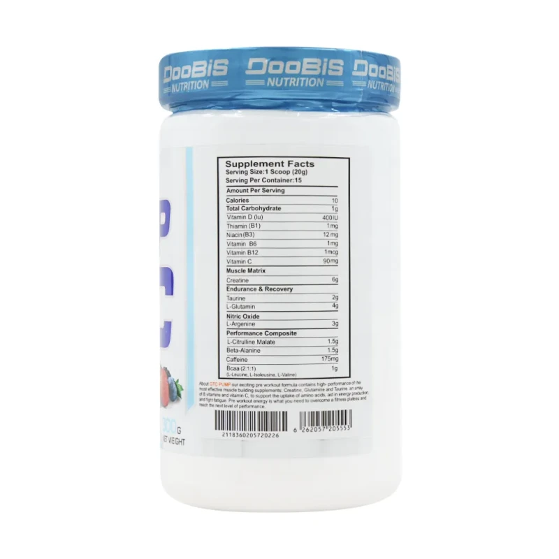 پودر پمپ جی تی سی توتی فروتی دوبیس ۳۰۰ گرمی