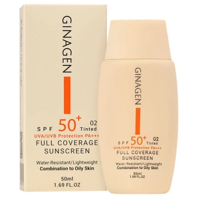 کرم ضد آفتاب بژ طبیعی پوست چرب SPF50 ژیناژن شماره 2