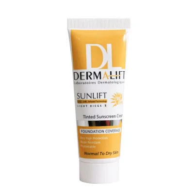 کرم ضد آفتاب بی رنگ پوست خشک SPF50 درمالیفت 40 میلی لیتری