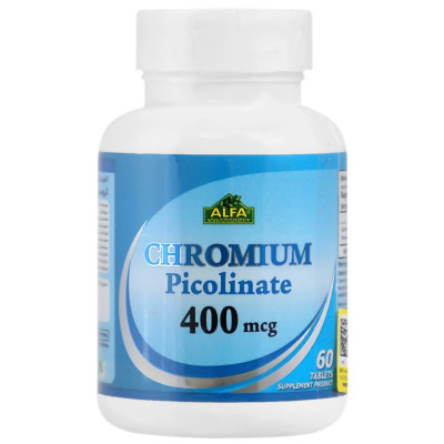 قرص کرومیوم پیکولینات 400 میکروگرم آلفا ویتامینز 60 عددی