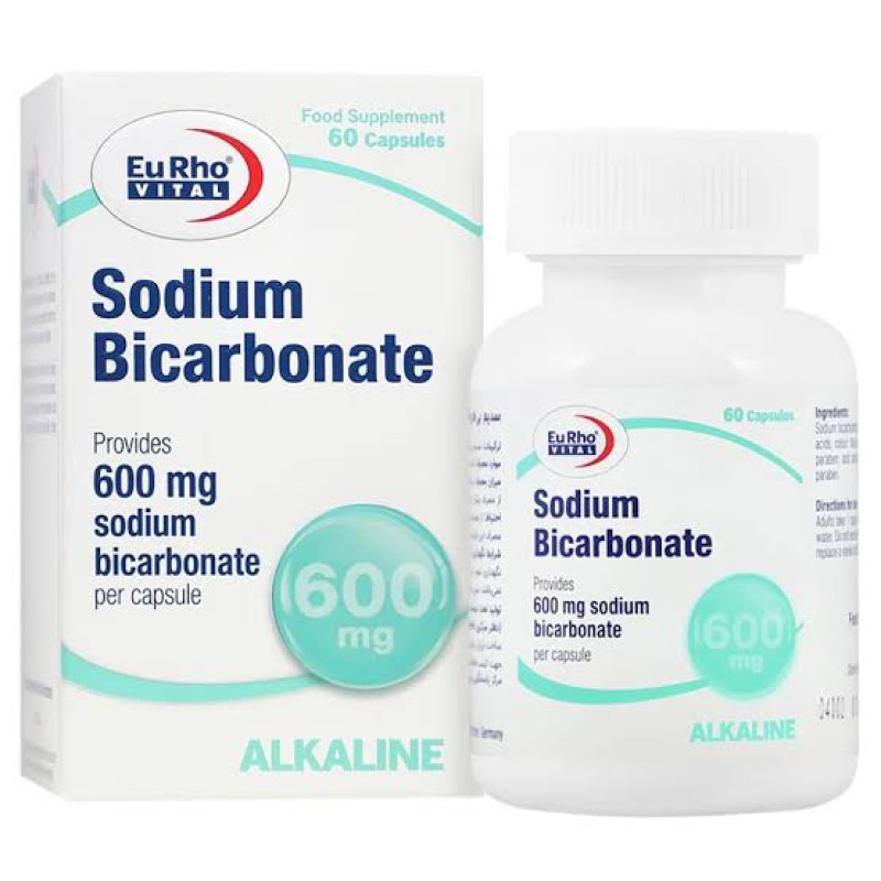 کپسول سدیم بی کربنات 600 میلی‌گرم یوروویتالی 60 عددی