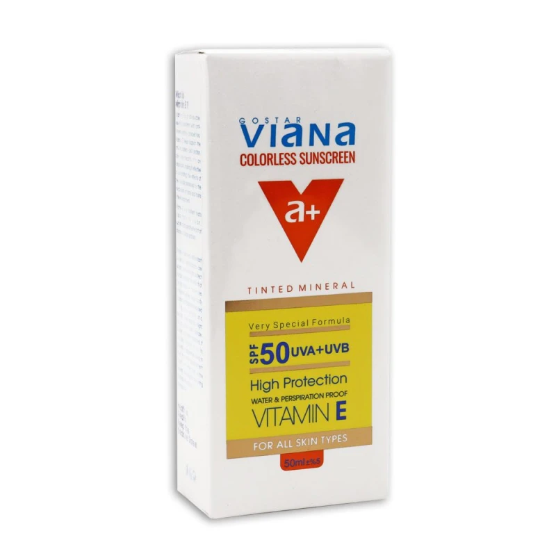 کرم ضد آفتاب بی رنگ ویانا SPF50 حجم 50 میلی‌ لیتر
