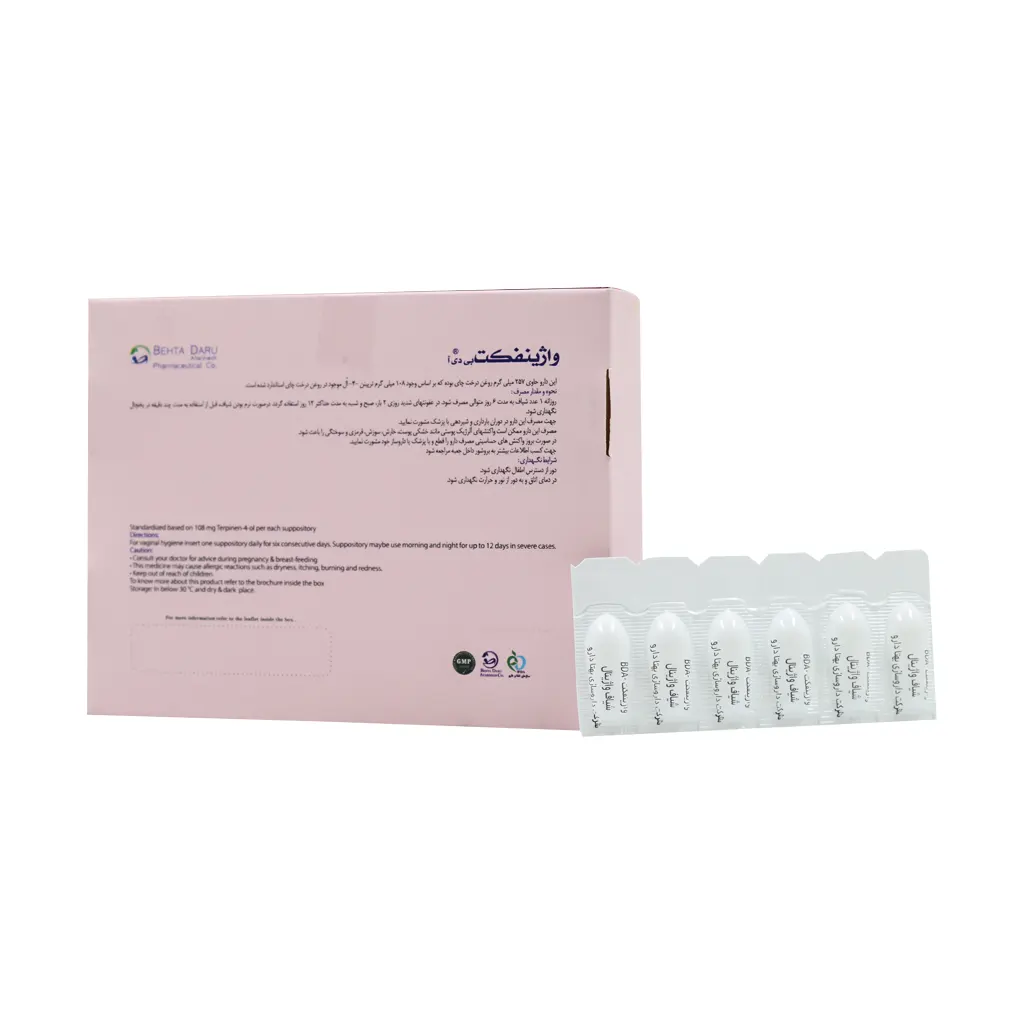 شیاف واژینفکت بی دی آ بهتا دارو 6 عددی