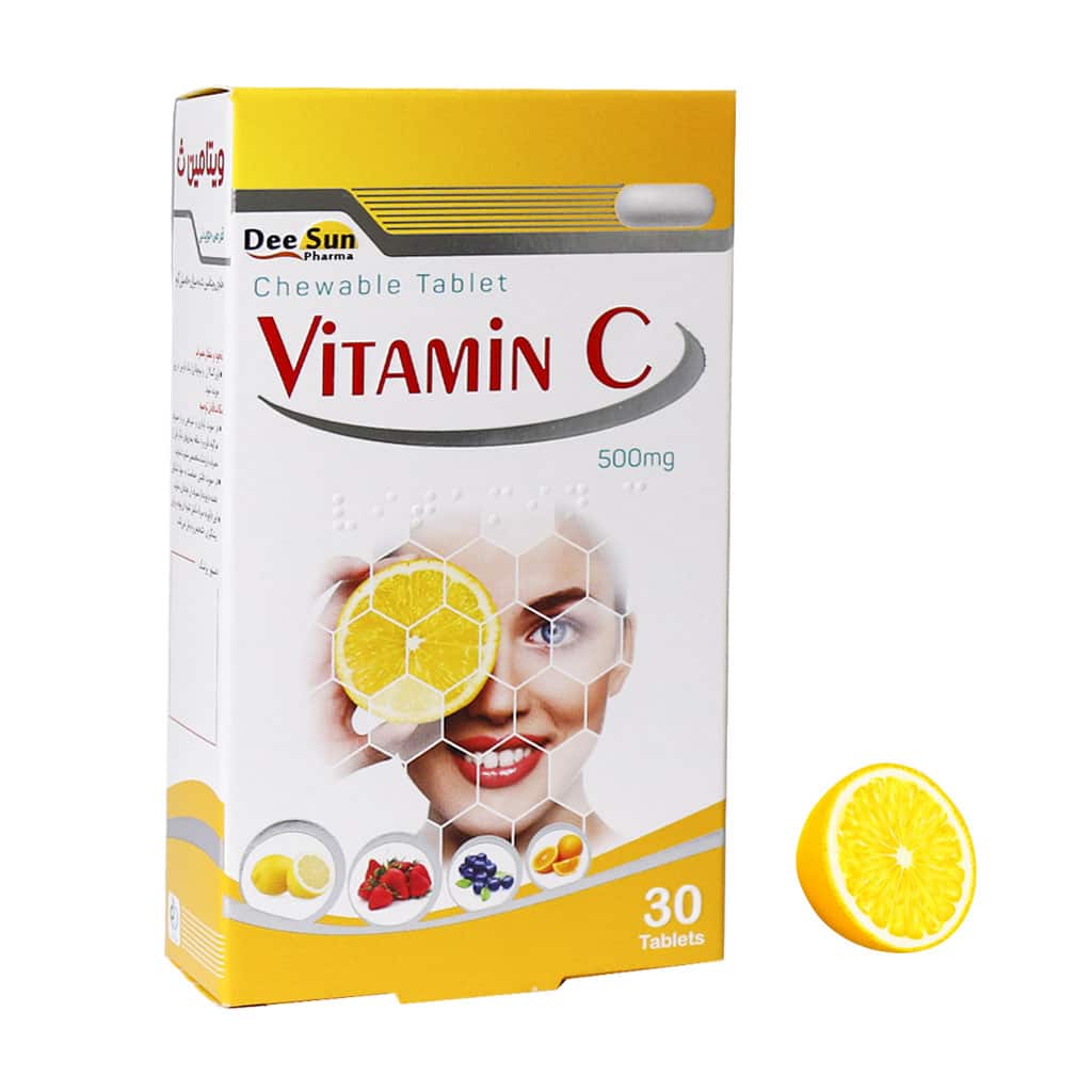 قرص جویدنی 500 میلی گرمی ویتامین C دی سان فارما 30 عددی