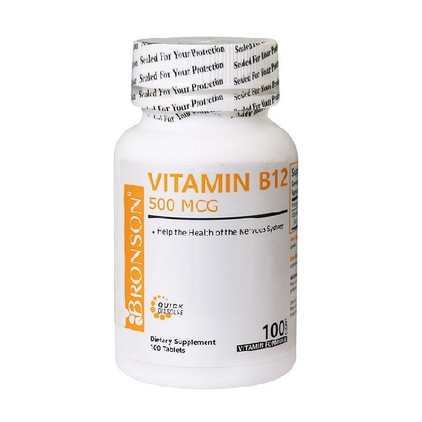 قرص 500 میکروگرمی ویتامین B12 برونسون 100 عددی