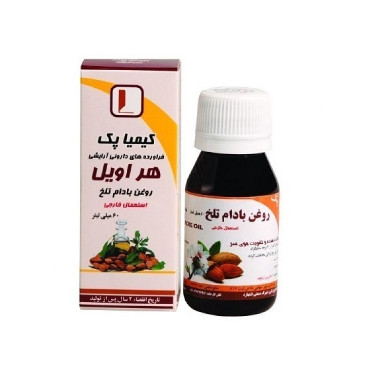 روغن بادام تلخ هیر اویل کیمیا پک 60 میلی لیتری