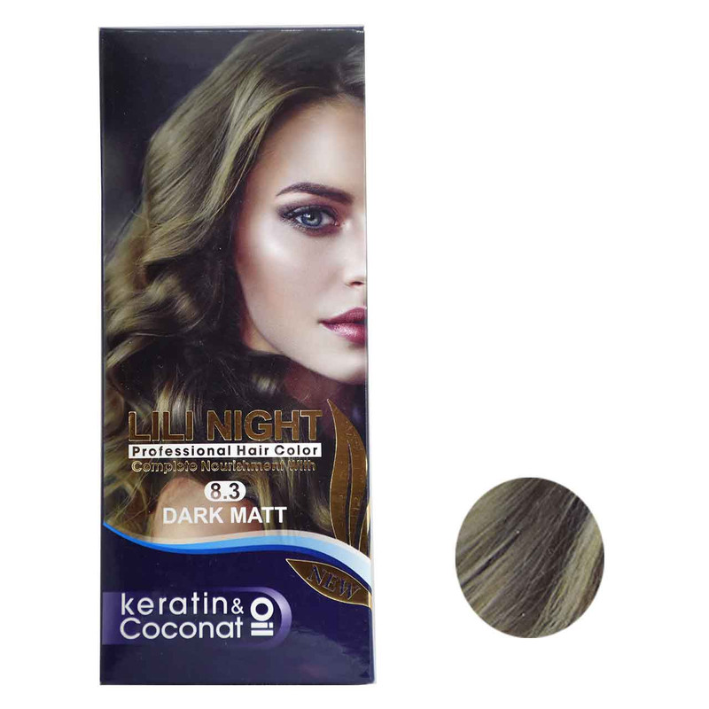 کیت رنگ موی زیتونی تیره لی لی نایت شماره 8.3