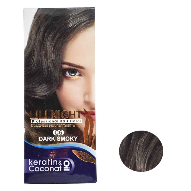 کیت رنگ موی دودی تیره لی لی نایت شماره C6