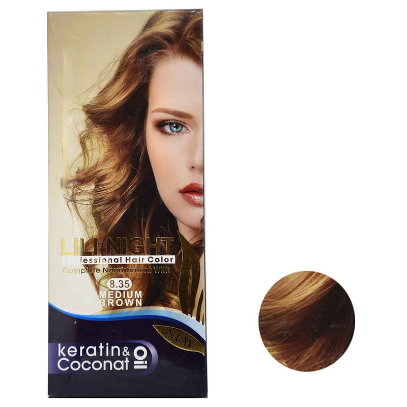 کیت رنگ موی فندقی روشن لی لی نایت شماره 8.35
