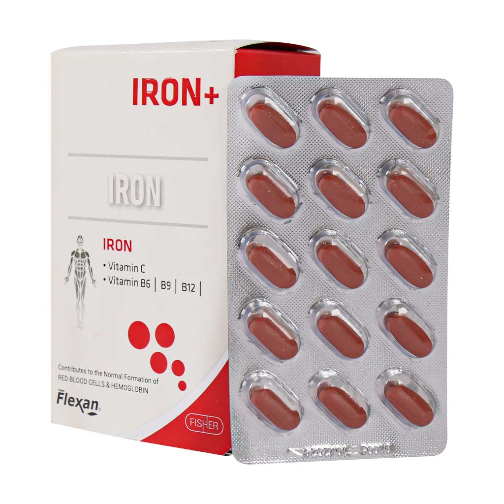 قرص آیرون پلاس فلکسان فیشر 60 عددی