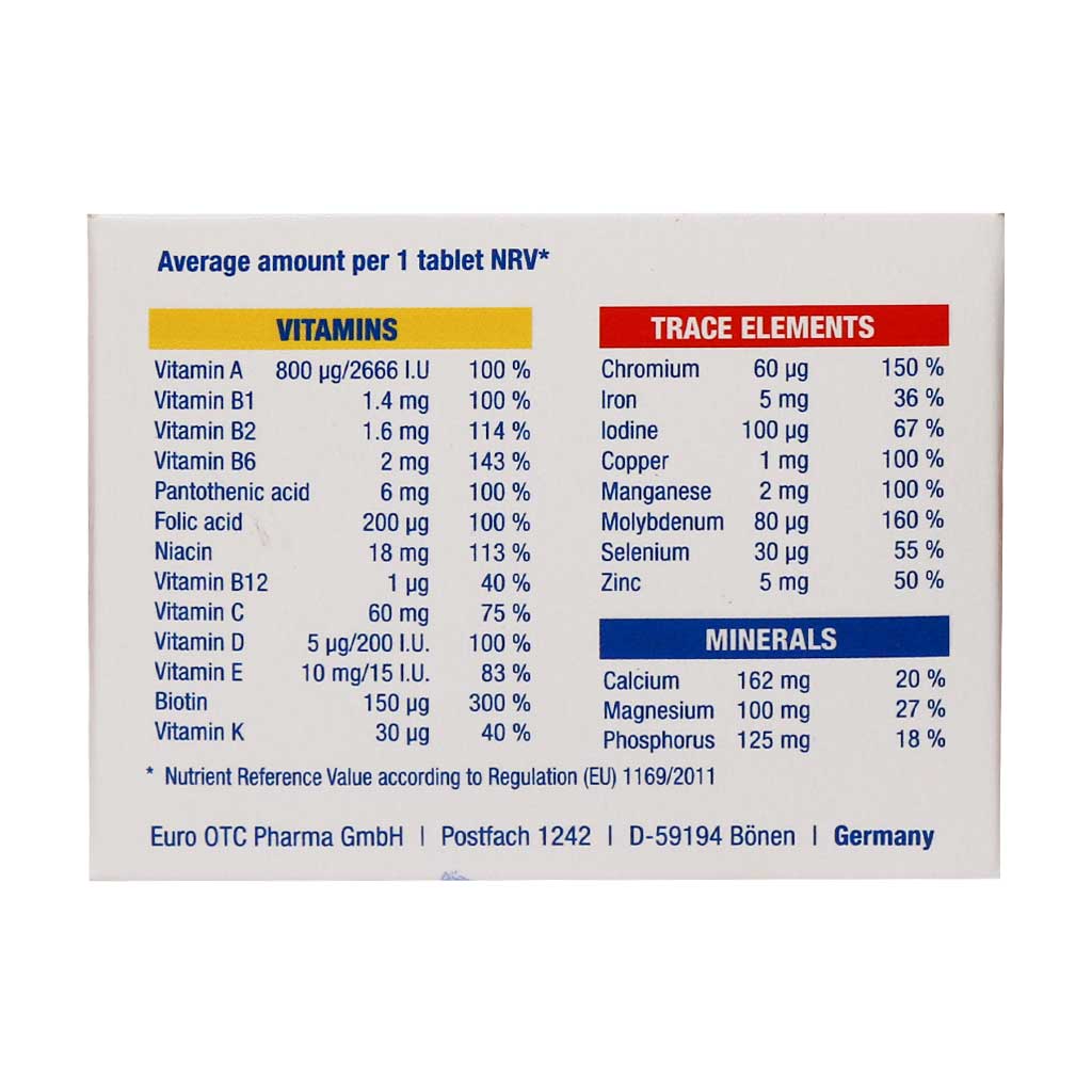 قرص مولتی ویتامین کامپلت یوروویتال 30 عددی