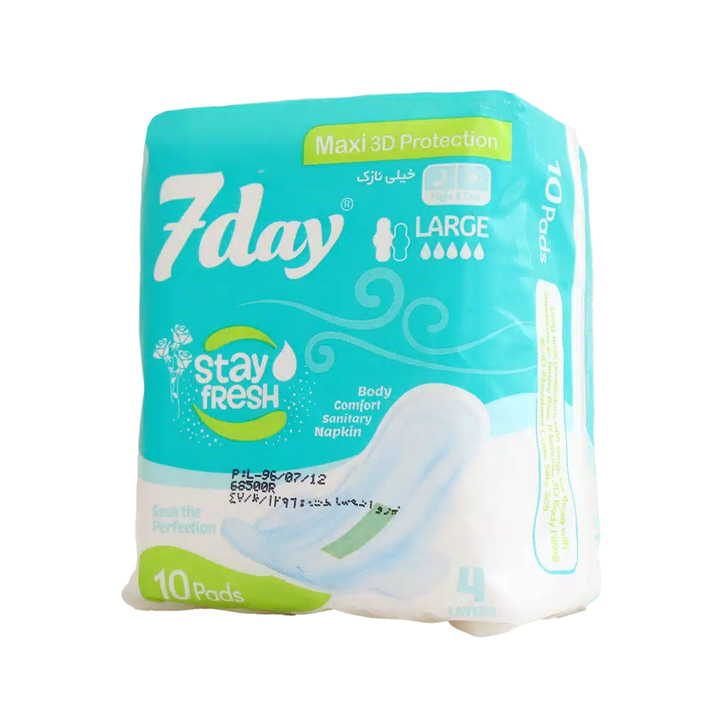 نوار بهداشتی پنبه ای خیلی نازک سایز متوسط سون دی ۱۰ عددی