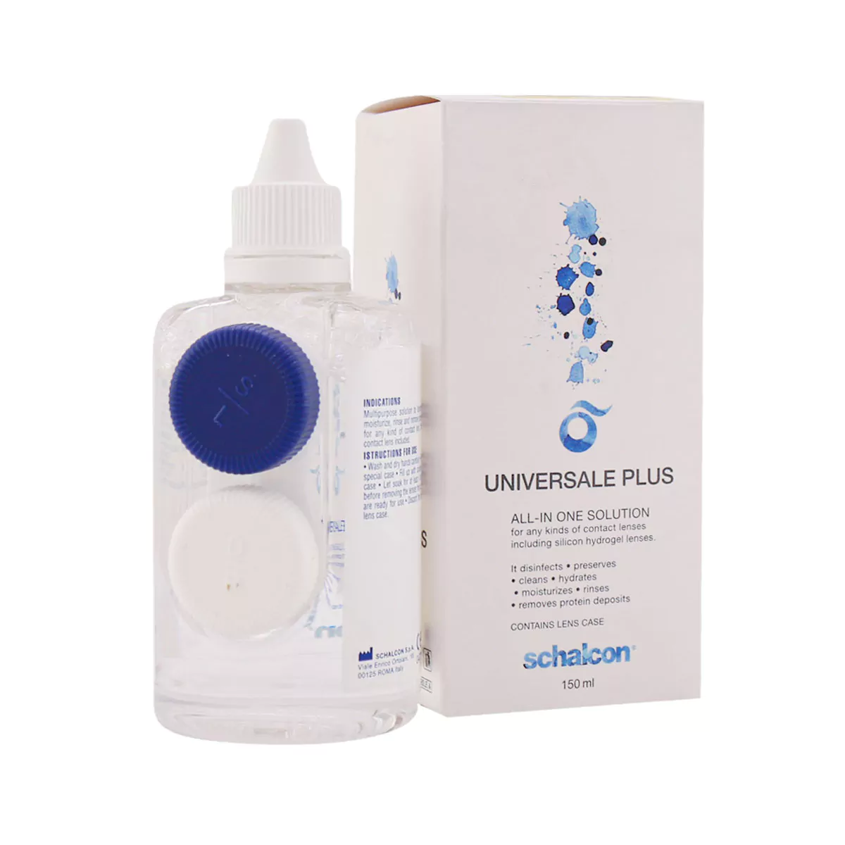 محلول استریل لنز تماسی نرم یونیورسال پلاس 150 میلی لیتری