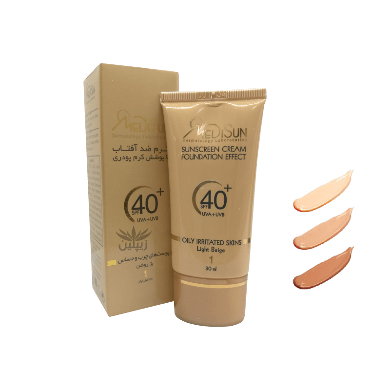 ضد آفتاب کرم پودری بژ خیلی روشن پوست خشک SPF40 مدیسان 30 میلی لیتری