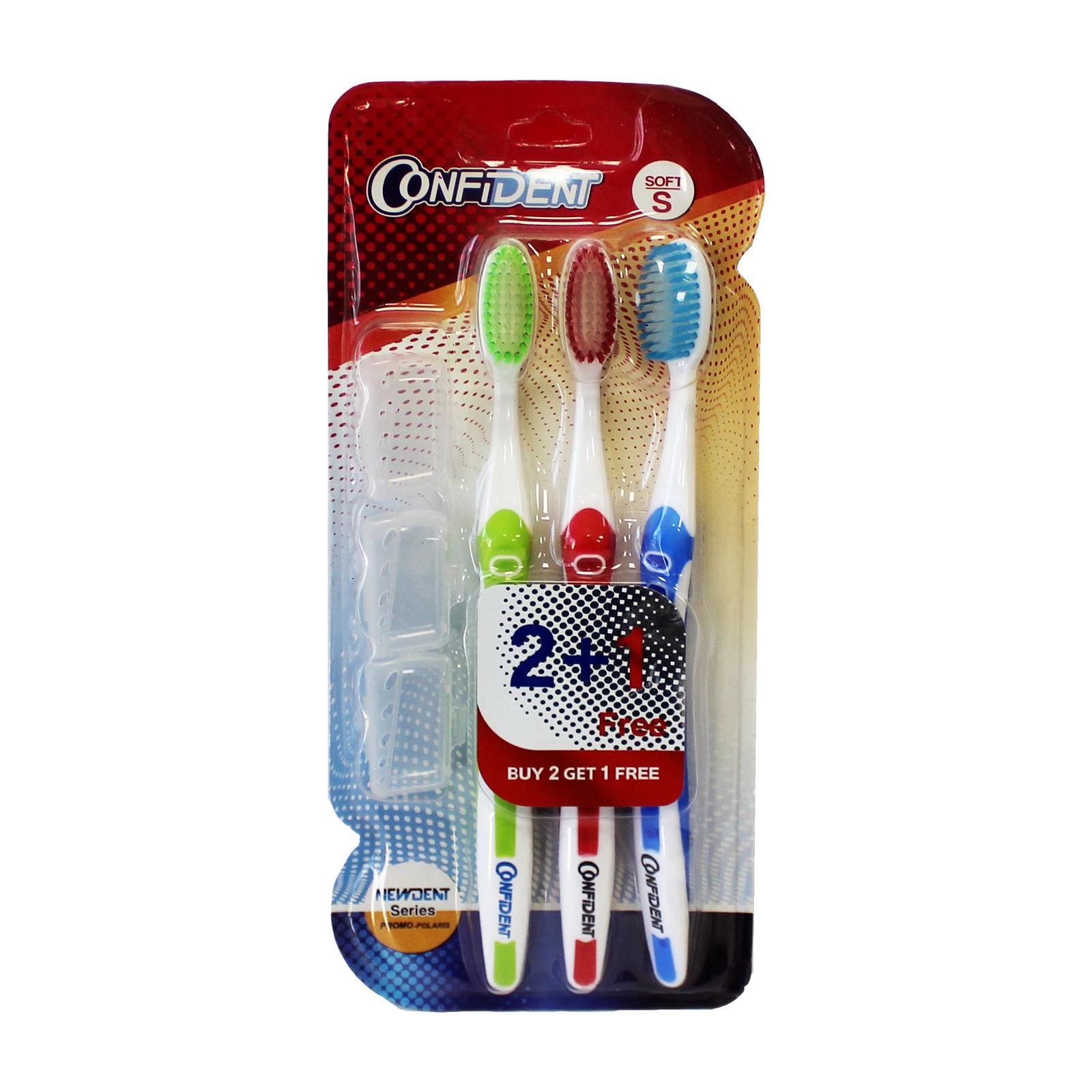 مسواک برس نرم مدل promo Polaris کانفیدنت 3 عددی