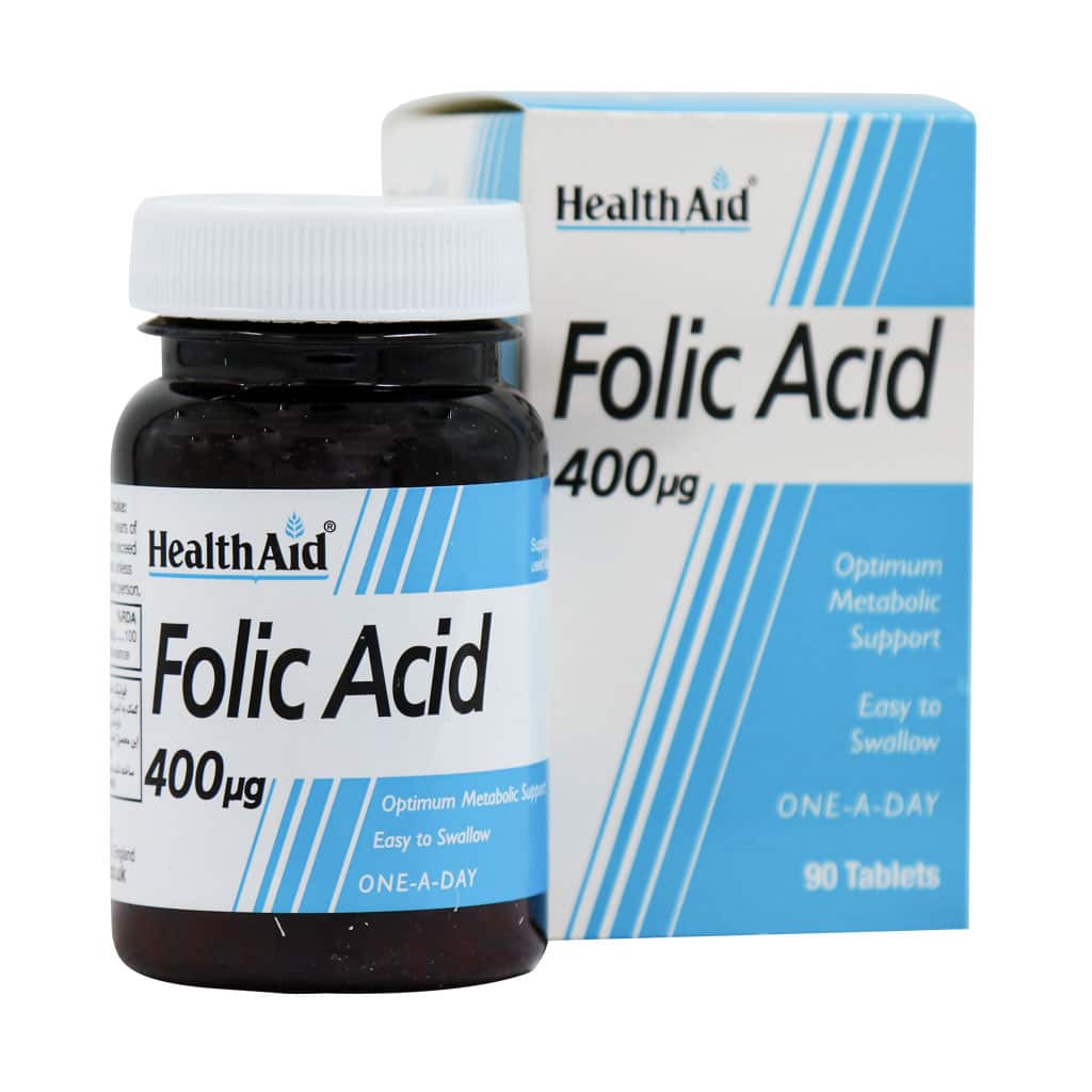 قرص فولیک اسید ۴۰۰ میکروگرمی هلث اید ۹۰ عددی