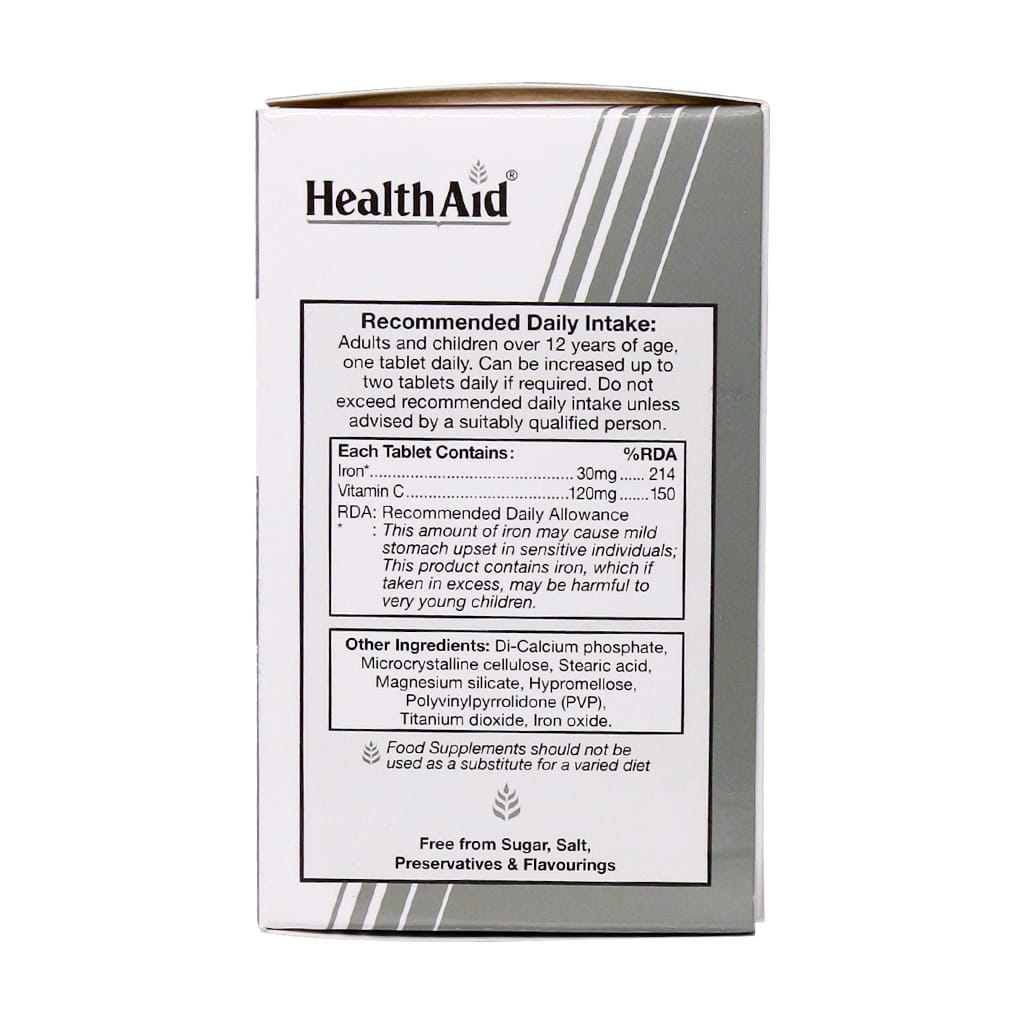 قرص آیرون بیس گلیسینات و ویتامین C هلث اید 30 عددی