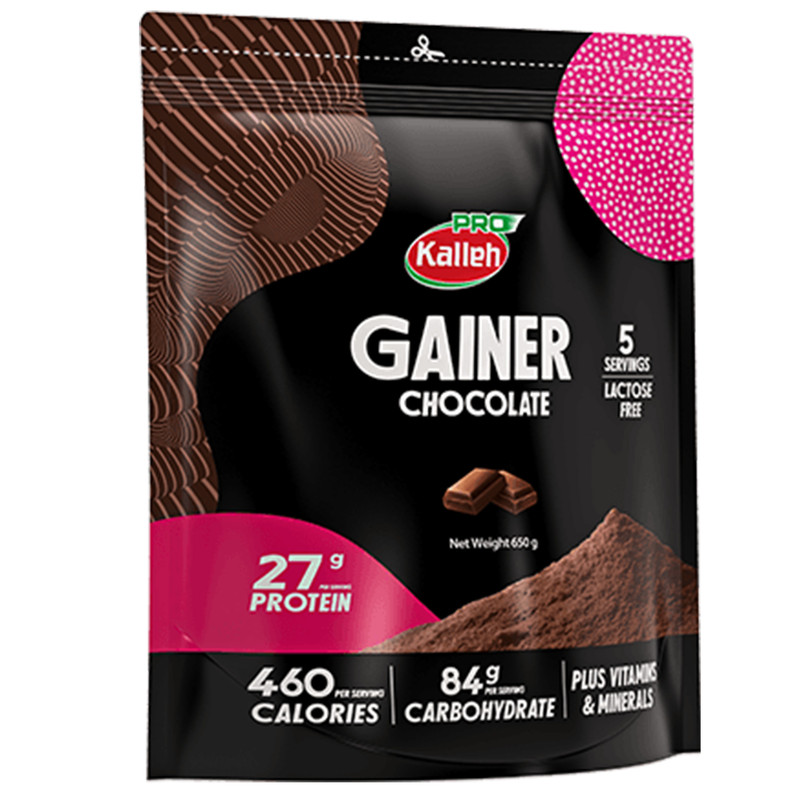 پروتئین گینر شکلاتی پاکتی 650 گرمی کاله