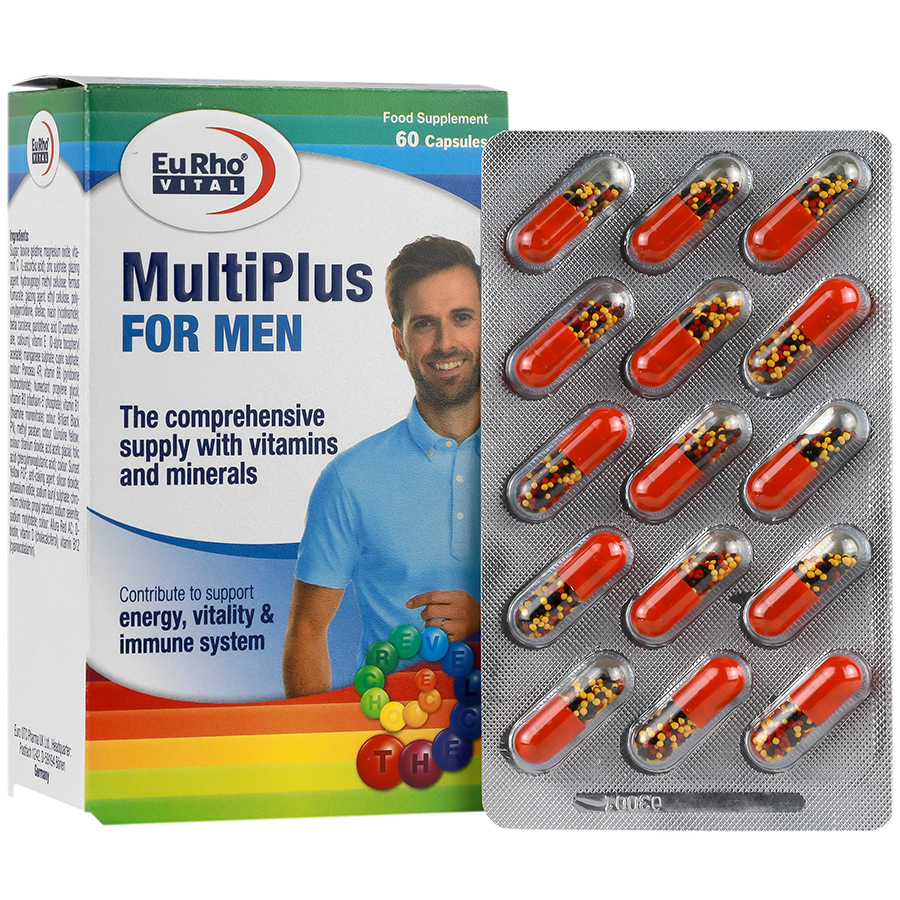 کپسول مولتی پلاس آقایان یوروویتال 60 عددی