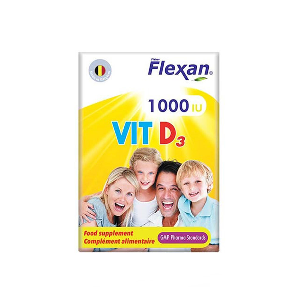 کپسول 1000 واحدی ویتامین D3 فلکسان فیشر 60 عددی