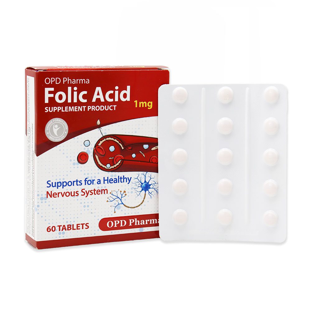 قرص فولییک اسید 1 میلی‌گرم او پی دی 60 عددی