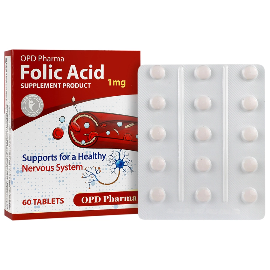 قرص فولییک اسید 1 میلی‌گرم او پی دی 60 عددی