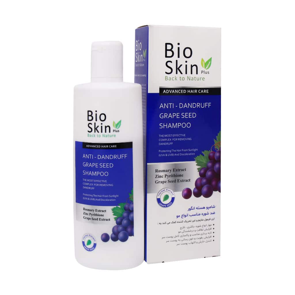 شامپو هسته انگور ضد شوره بايو اسکين 200 میلی‌لیتر