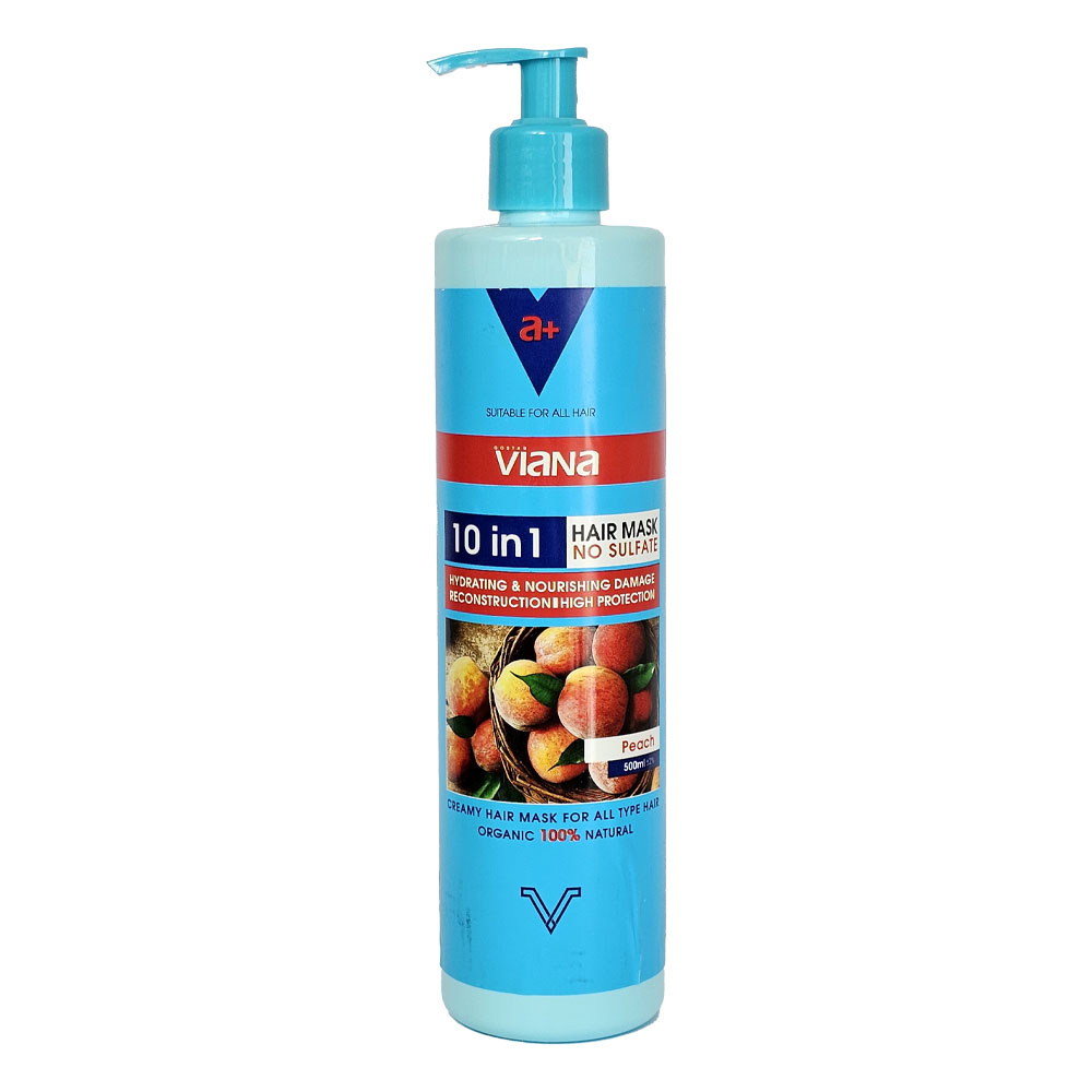 ماسک مو 10 کاره با آبکشی هلو ویانا 500 میلی‌لیتر