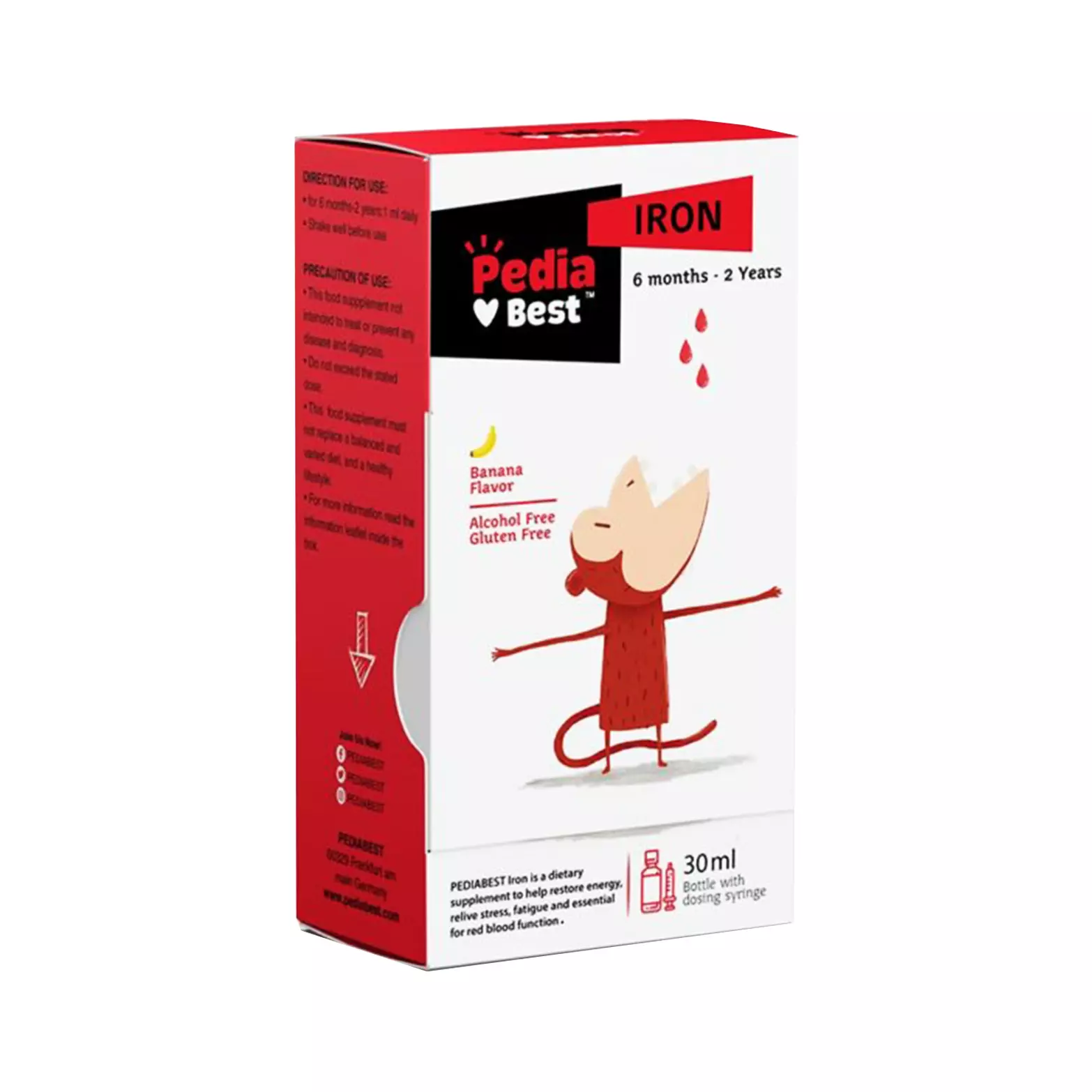 قطره آهن موزی پدیابست 30 میلی لیتری