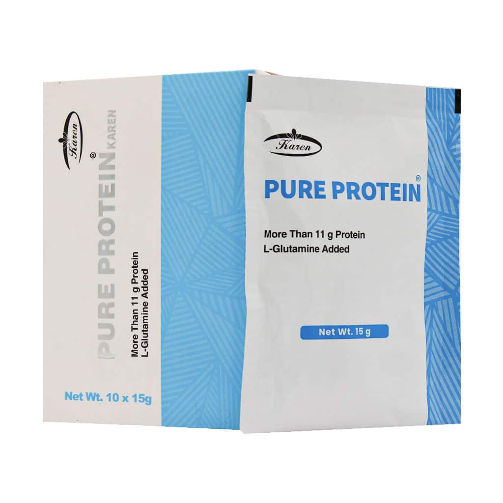 پودر پیور پروتئین و گلوتامین شکلاتی کارن 10 عددی
